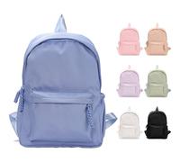 Fjquamitix Backpack for Girls Women High School Book Bag Cute Backpack for Men Teens, Lightweight Simple Middle School Back Pack Daypack (Blue)