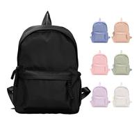 Fjquamitix Backpack for Girls Women High School Book Bag Cute Backpack for Men Teens, Lightweight Simple Middle School Back Pack Daypack (Black)
