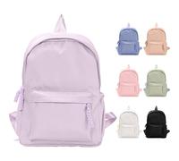 Fjquamitix Backpack for Girls Women High School Book Bag Cute Backpack for Men Teens, Lightweight Simple Middle School Back Pack Daypack (Purple)
