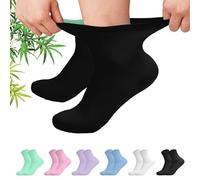 Fjquamitix Bamboo Socks Women 4-7, Ladies Seamless Socks, Extremely Soft, Thin, Socks Women For Business Trouser Casual, Non-Binding, Breathable, Comfortable,6 Pairs