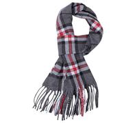 Fjquamitix Classic Winter Warm Tartan Scarf, Warm Windproof Fringe Tartan Scarves, Scottish Cashmere Feel Scarf for Unisex Business Casual (Dark gray, One Size)