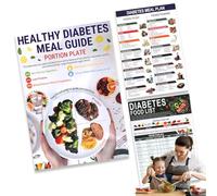 Fjquamitix Diabetic Food List and Meal Planner 3 Pcs Guide Low Glycemic Index Sugar Control Essentials 100 Nutrient-Rich Meal Planner Portable Nutritionist-Approved Diet Chart