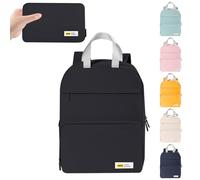 Fjquamitix Foldable School Backpack Lightweight Rucksack Packable Bookbag Travel Backpack Water Resistant Durable Daypack for Girls Women Outdoor Travelling Walking Shopping (Black)