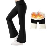 Fjquamitix Girls Flared Leggings, Kids Thermal Cotton Flared Leggings, High Waisted Tummy Control Yoga Pants, Girls Black Flared School Trousers for Dance (UK, Age, 5 Years, 6 Years, Regular, Black)