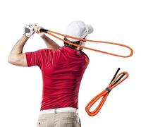 Fjquamitix Golf Rope Swing Trainer Adjustable Strength Speed Training Aid for All Skill Levels Portable Golf Practice Equipment Improve Swing Mechanics & Power Control golf (Orange)