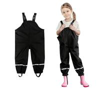 Fjquamitix Kids Waterproof Rain Trousers Boys Girls Mud Dirty Proof Pants with Reflective Strip for Rain Pants Children Windproof for Age 3-10 Years (UK, Age, 4 Years, 5 Years, Regular, Black)