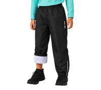 Fjquamitix Kids Waterproof Trousers Boys Girls Mud Dirty Proof Rain Pants with Mesh Lined Children Windproof Elasticated Waist Trouser for Hiking Trekking School 5-14 Years Black