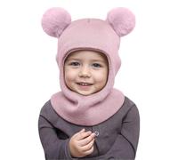 Fjquamitix Kids Winter Hat Baby Warm Balaclava Cute Bear Thermal Windproof Multifunctional Hat for 1-6 Years Old Boys & Girls, Soft Lining for Outdoor Activities (UK, Alpha, One Size, Pink)
