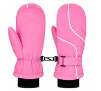 Fjquamitix Kids Winter Ski Mittens Snow Gloves Age 3-7 Years Old (Pink)