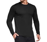 Fjquamitix Mens Thermal Tops Long Sleeve, Winter Fleece Lined T Shirt Soft Warm Underwear Baselayer (UK, Alpha, M, Regular, Regular, Black)