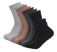 Fjquamitix Merino Wool Socks Mens,5 Pairs Thermal Winter Warm Wool Thick Socks Multipack for Men Indoor Outdoor Sports Hiking Work Walking,UK 6-11 (Black+Light Grey+Dark Grey+Brown)