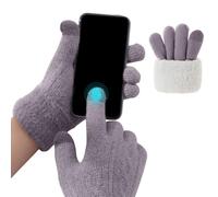 Fjquamitix Thermal Winter Gloves for Women - Touch Screen & Plush Lining, Warm Elastic Gloves for Cold Weather Running, Hiking & Cycling (Purple)