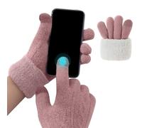 Fjquamitix Thermal Winter Gloves for Women - Touch Screen & Plush Lining, Warm Elastic Gloves for Cold Weather Running, Hiking & Cycling (Pink)