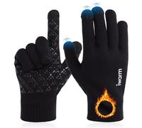 Fjquamitix Touch Screen Winter Thermal Gloves for Men Women with Non-Slip Grip Soft Warm Gloves Touchscreen with Fleece Lining for Cycling Running Skiing Bike Hiking (Black, M)