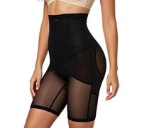 Fjquamitix Tummy Control Knickers, 2Pcs High Waisted Shapewear Tummy Control Shorts, Tummy Control Body Shaper, Postpartum Bum Lift Shapewear for Women (UK, Alpha, L, Regular, Regular, Black)