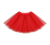 Fjquamitix Tutu Skirts for Women,4 Layered Elastic Pink Red Black Adult Tutu for Dance Ballet Fancy Dress Outfit Halloween Party Costume (Red)