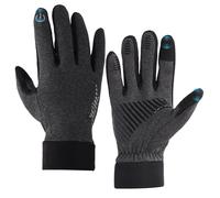 Fjquamitix Warm Winter Gloves for Men and Woman,Touch Screen Waterproof Anti-Slip Gloves,Milk Silk Fabric Thermal Glove for Running Hiking Cycling Driving (Grey, L)