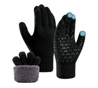 Fjquamitix Winter Thermal Gloves for Women Men Fleece Lined Warm Touch Screen Gloves With Anti-Slip Grip Elastic for Cycling, Running, Driving, Outdoor Activities