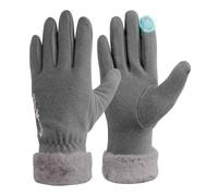 Fjquamitix Winter Thermal Gloves Womens Touch Screen Windproof Warm Gloves With Fleece Lining For Ladies Cold Weather Daily Driving Outdoor Activities Winter Gift For Women Wife Daughter (Grey)
