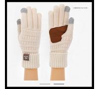 Fjquamitix Winter Touch Screen Gloves for Women & Men, Soft Knit Thermal Gloves, Non-Slip Warm Glove for Driving, Cycling, Running & Outdoor Activities (white)