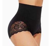 Fjquamitix Women Tummy Control Shapewear High Waist Body Shape Shorts with Seamless Lace Trim Slimming Underwear for Thigh Tucking Smoothing (Black, L)