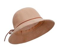 Fjquamitix Women's Crochet Bucket Hat, Faux Straw Weaving Sun Hat Packable Mesh Woven Soft Lightweight Summer Cap for Travel (UK, Alpha, One Size, Khaki)