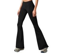 Fjquamitix Women's High Waist Flared Leggings, Hip-Lifting Yoga Pants for Women, Wide Leg Yoga Pants for Women UK for Training, Fitness, Yoga (UK, Alpha, XL, Regular, Regular, Black)