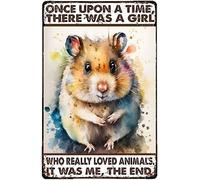 FJQWKLF Animals Decorations Outdoor Once Upon A Time There Was Girl Who Really Loved Animals Metal Sign Decor Tin Aluminum Wall Art Metal SignFor Bedroom Home Nursery Kitchen 12x16Inch(Tin-4
