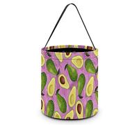 FJQWKLF Avocado and Tropical Leaf Halloween Bucket Trick Or Treat Tote Candy Basket for Kids Halloween Party Home Decorations