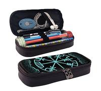 FJQWKLF Big Capacity Pencil Case Compatible with Viking Vegvisir Magic Navigation Compass Ancient, Oxford Pencil Bag Storage Pouch Pen Pencil Marker Stationery Bag for College Office