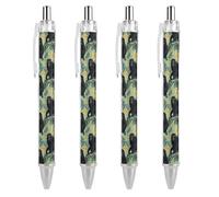 FJQWKLF Black Howler Monkey Retractable Ballpoint Pen 0.5 Fine Point Flexible Round Barrel for Writing Comfort 2PC