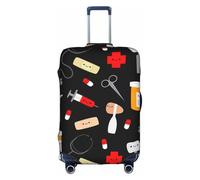 FJQWKLF Cartoon Medicine Pattern Printed Luggage Cover Elastic, Washable, Universal Fit 18-32 Inch Travel Suitcase Cover Easy to Identify
