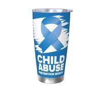FJQWKLF Child AbuseAwareness Month Stainless Steel Tumbler with Lid 20 oz Travel Mug Portable Thermal Cup