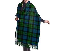 FJQWKLF Clan Mackay Tartan Women Blanket Scarf Long Shawl Graham Clan Tartan Cashmere Feel Shawl Wrap Winter Warm Scarf 77x27inch
