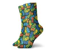 FJQWKLF Colorful Domino Pattern Mens Womens Socks Novelty Ankle Socks For Athletic Hiking