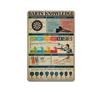 FJQWKLF Darts Encyclopedia Infographic Metal Sign Vintage Club Decor Darts Knowledge Posters Wall Art Decor For Home Room Chess Room 12x16 Inches