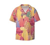 FJQWKLF Donut Friend Coffee Men's Button Down Shirts Short Sleeve Casual Beach Summer Shirt with Pocket M