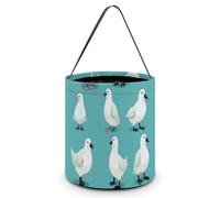 FJQWKLF Fat Dodo Birds Halloween Trick Or Treat Bags Funny Candy Bucket Tote Bag with Handles Party Gift Bags 7.9×8.3×7.1