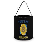 FJQWKLF Fight Like Ukrainians Ukraine Halloween Bucket Trick Or Treat Tote Candy Basket for Kids Halloween Party Home Decorations