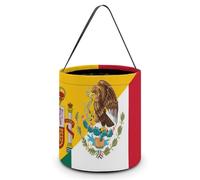 FJQWKLF Flag of Spain and Mexico Halloween Trick Or Treat Bags Funny Candy Bucket Tote Bag with Handles Party Gift Bags 7.9×8.3×7.1