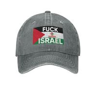 FJQWKLF Fuck Israel Hat Free Palestine We Will Not Leave Hat Save Gaza Baseball Cap for Men Women Gray