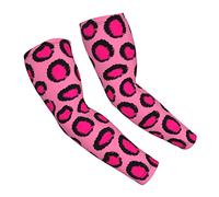 FJQWKLF Funny Animal Print Cute Purple Leopard cool leopard print arm sleeves,farslemers defense gardening sleeves sun protection compression arm sleeves for unisex