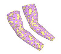 FJQWKLF Funny Animal Print Cute Purple Leopard cool leopard print arm sleeves,farslemers defense gardening sleeves sun protection compression arm sleeves for unisex