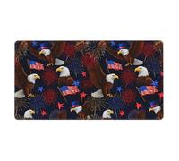 FJQWKLF Gaming Mouse Pad Compatible with Bald Eagle American Flag Pattern, Large Extended Mousepad Big Computer Desk Mat for Keyboard, Full Desk Mouse Mat with Non-Slip Rubber Base, 16x29.5 in