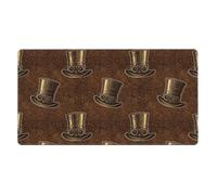 FJQWKLF Gaming Mouse Pad Compatible with Steampunk Top Hat As A Science Fiction, Large Extended Mousepad Big Computer Desk Mat for Keyboard, Full Desk Mouse Mat with Non-Slip Rubber Base, 16x29.5 in