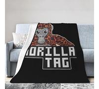 FJQWKLF Gorilla Monkey Tag Blanket Fleece Ultra-Soft Micro Throw Soft Blankets for Couch Sofa Bed 60"x80"