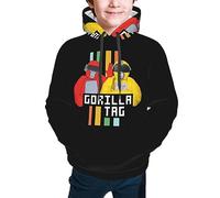 FJQWKLF Gorilla Monkey Tag Cartoon Game Design Sweatshirt - Gift for Boys Girls Teen Pullover Hoodie - Gifts for Monkey Lovers Medium