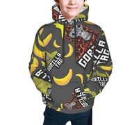 FJQWKLF Gorilla Monkey Tag Cartoon Game Design Sweatshirt - Gift for Boys Girls Teen Pullover Hoodie - Gifts for Monkey Lovers Medium