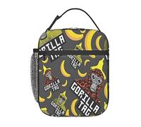 FJQWKLF Gorilla Monkey Tag Cute Animal Lunch Bag for Kids Girl Boy Insulated Lunch Box Portable Bento Bag Reusable Thermal Tote Cooler Bag Leakproof Picnic Lunch Bag for School