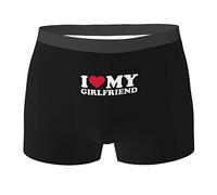 FJQWKLF Heart funny I Love My Girlfriend Gifts Black Mens Boxer Briefs Stretch Trunks Underwear for Men